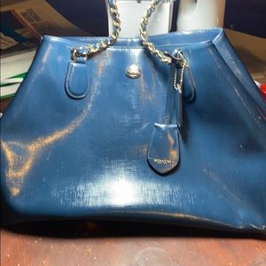 COACH medium shoulder bag blue, used